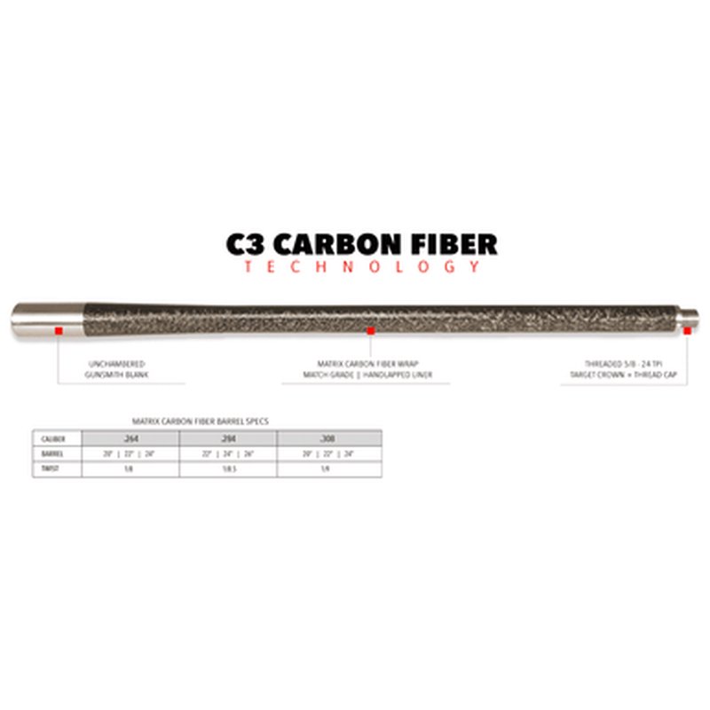 Fierce Firearms C3 Carbon .308 Barrel 26 Inch 1-10 Twist