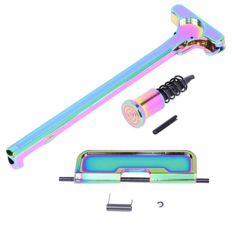 Guntec USA AR-15 Upper Receiver Assembly Kit Gloss Rainbow PVD Coated