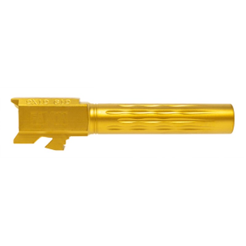 Faxon Match Series Glock 19 9mm 4.02" Barrel - Flame Fluted TiN PVD (GB910N19LGQ-N-TiN)