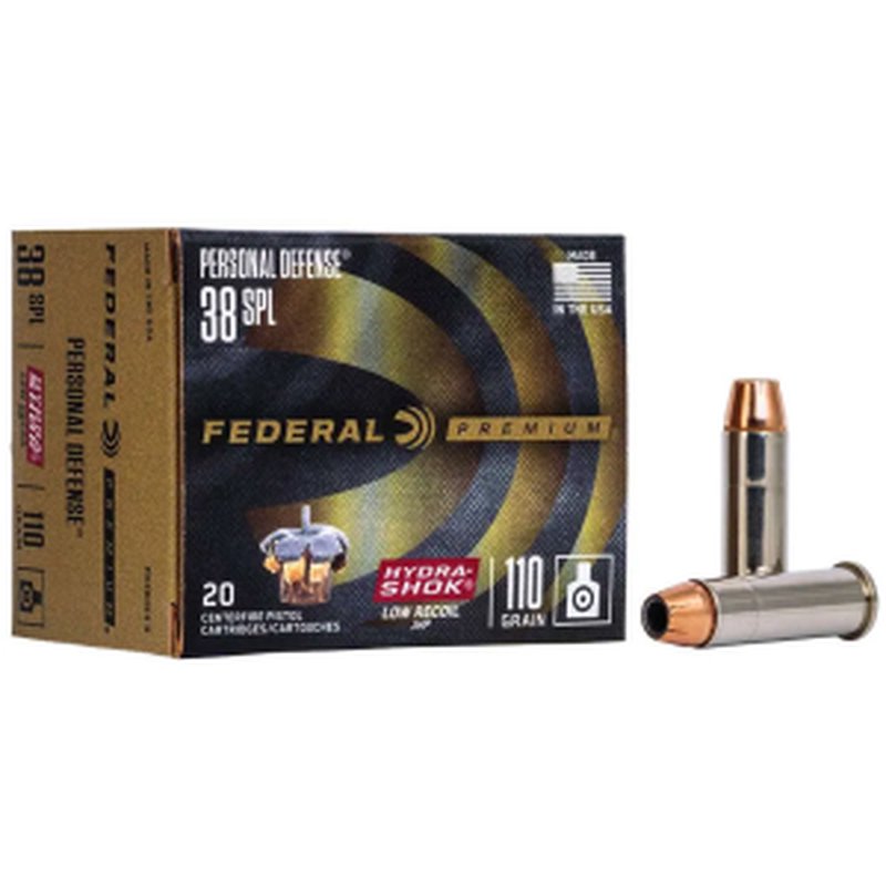 Federal Premium Hydra-Shok 38 Special 110 Grain JHP Ammunition