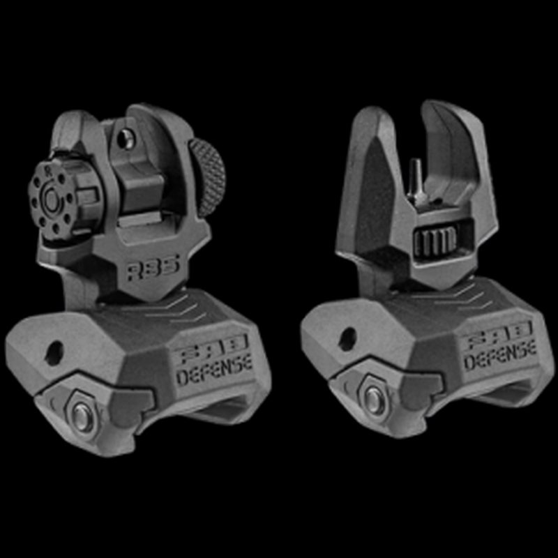 F.A.B. Defense FXFRBS Backup Iron Sights AR-15 Folding Front/Rear Low-Profile