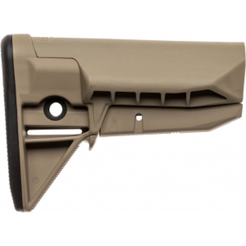 Bravo Company BCMGunfighter Mod 0 SOPMOD Stock Assembly AR-15 Polymer Flat Dark Earth, QD Sling Sockets.