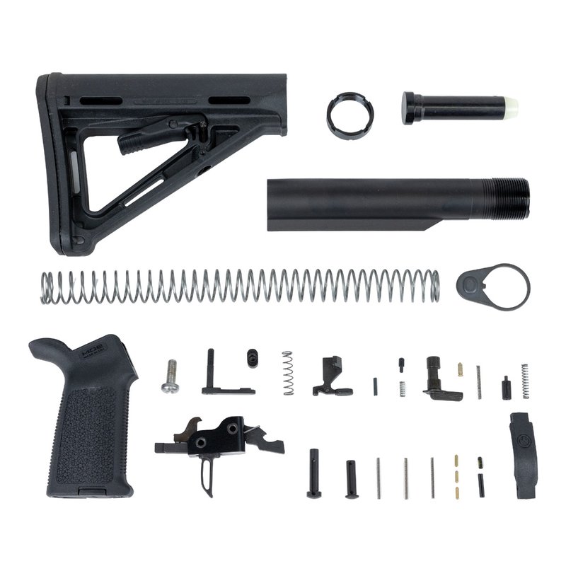PSA AR15 MOE Lower Build Kit W/PSA Custom Single Stage FCG, Black