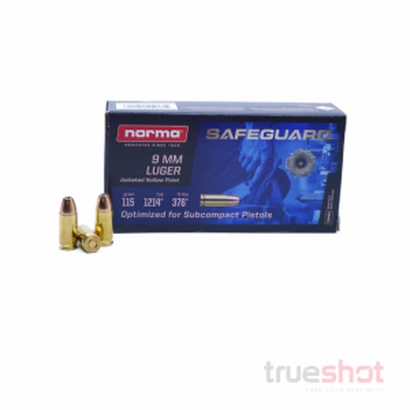 Norma SafeGuard Self Defence 9mm 115gr Jacketed Hollow Point 50 Bx / 20 Cs
