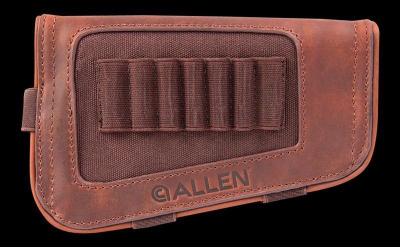 Allen 8517 New Castle Buttstock Cartridge Carrier Brown Leather 7rd Capacity Rifle Buttstock Mount