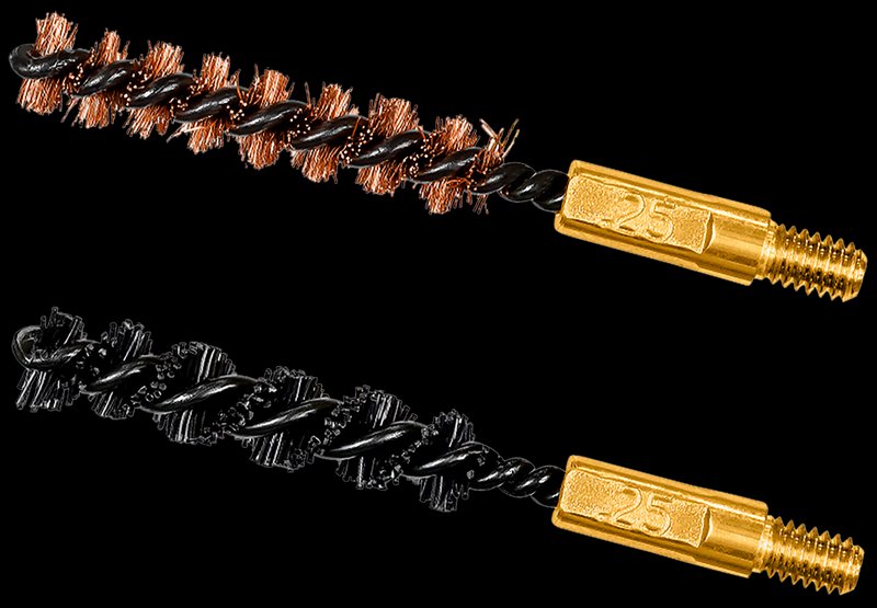 Otis FG325NB Bore Brush Set 6mm/.243/.250/.257 8-32 #8-32 2in 2-Pack bronze/nylon