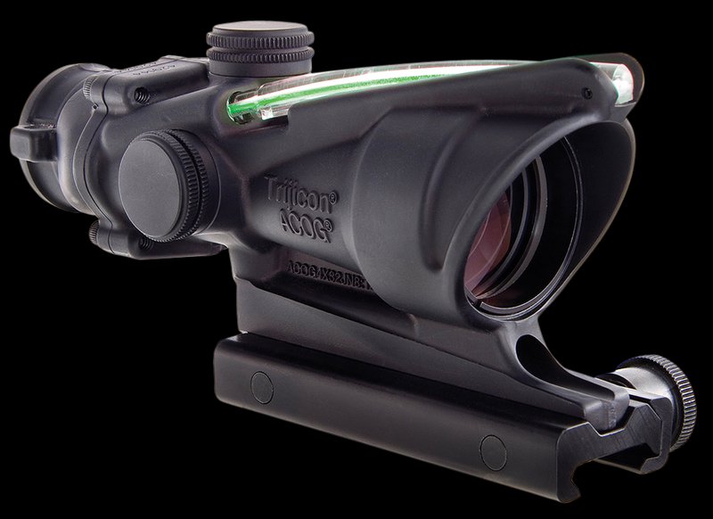 Trijicon 100229 ACOG 4x32mm Black Hardcoat Anodized Scope Illuminated Green Chevron Reticle