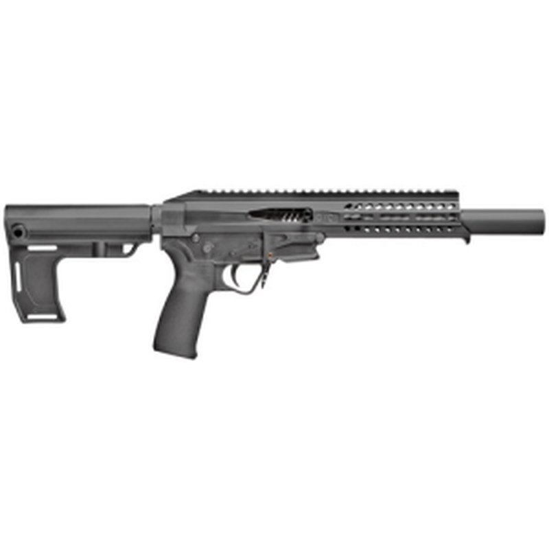 Patriot Ordnance Factory POF Rebel .22 LR 8 inch Barrel Black Pistol with M-Lok Rail and MFT Minimalist Pistol Brace