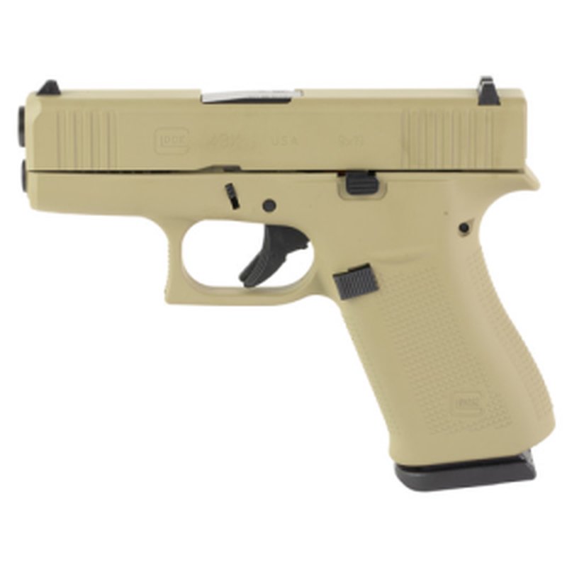 Glock G43X 9mm Sub-Compact Pistol 3.41-Inch Barrel Coyote Tan