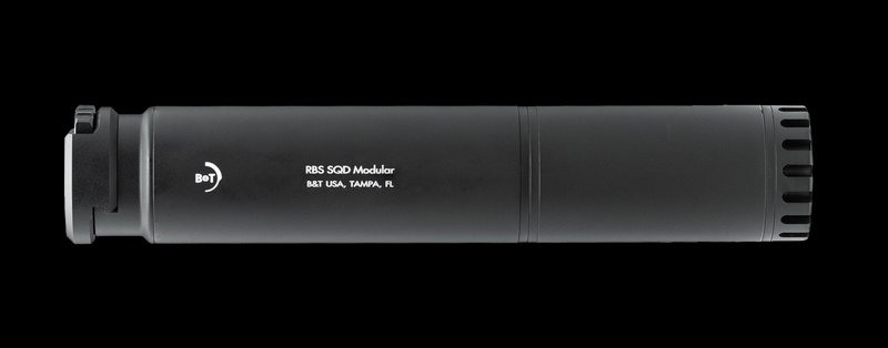 B&T Print-X SQD Suppressor 40 S&W 10mm Tri-Lug Mount Aluminum Black Gray