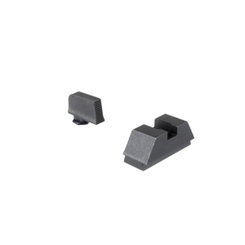AmeriGlo Optics-Compatible Glock Sights Set .295 Rear 1L Tall Serrated Flat Black