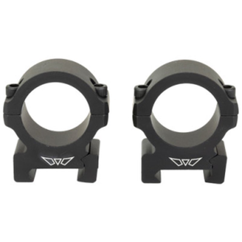 Warne V614M 30mm Medium 0 MOA Horizontal Scope Rings, Vapor Matte Black
