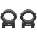 Warne V614M 30mm Medium 0 MOA Horizontal Scope Rings, Vapor Matte Black