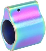Guntec USA AR-15 Steel Low Profile Gas Block Matte Rainbow PVD Coated