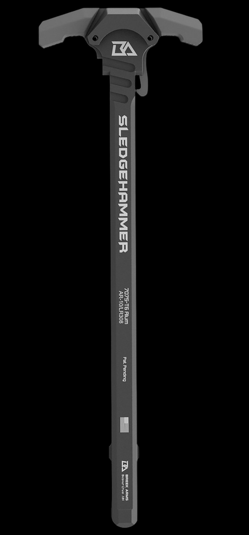 Breek Arms Sledgehammer Ambidextrous AR-10 / LR-308 Charging Handle Gray 7075-T6 Aluminum BRK6010MGRAY