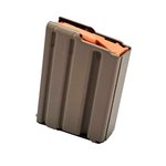 ASC AR-15/M4, 5 Round, .223/5.56x45mm Magazine, FDE Marlube Coated Stainless Steel Body, Orange Follower - 5-223-SS-FDE-O-ASC