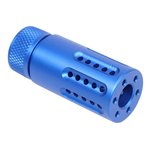 Guntec USA AR-15 Micro Slip Over Barrel Shroud Muzzle Brake 9mm 1/2x36 Anodized Blue
