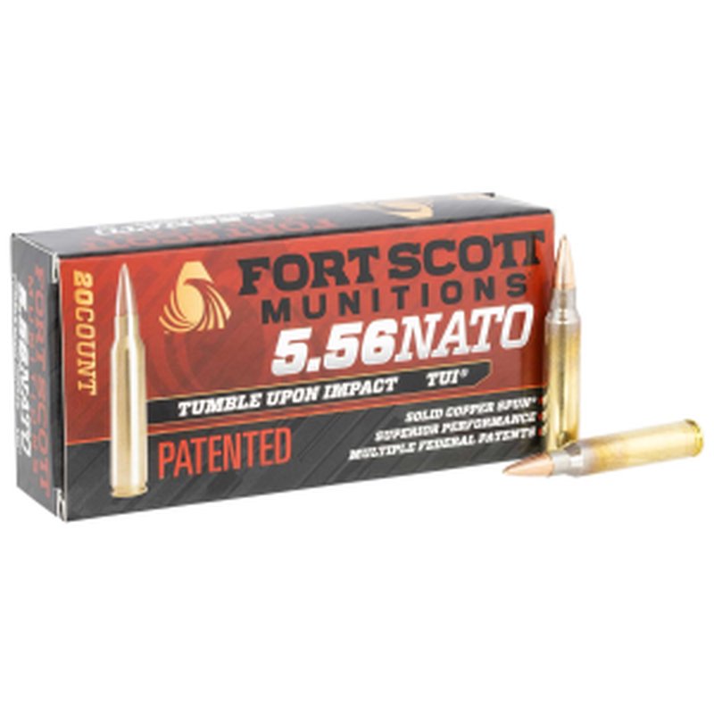 Fort Scott Munitions TUI 5.56x45mm NATO 62 Grain Solid Copper Spun Ammo