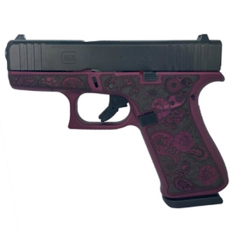 Glock G43X 9mm Pistol 3.4in 10rd Black Cherry & Paisley
