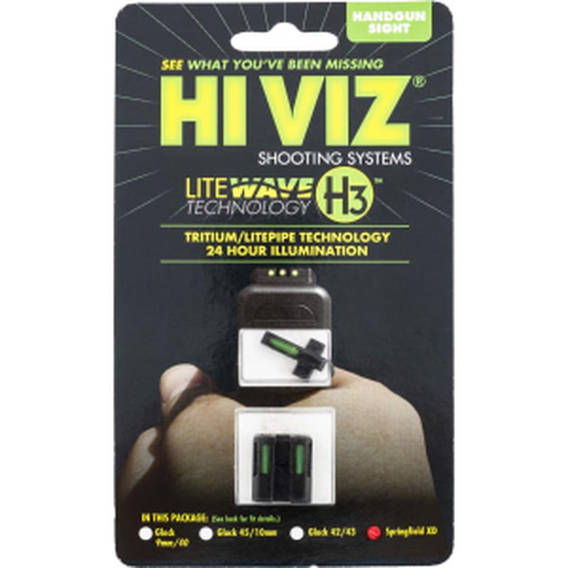 HI-VIZ LiteWave H3 Sight Set Springfield XD Grn Tritium/Org