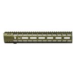 AR15 12.7" Enhanced M-LOK Handguard, Gen 2 - OD Green Anodized