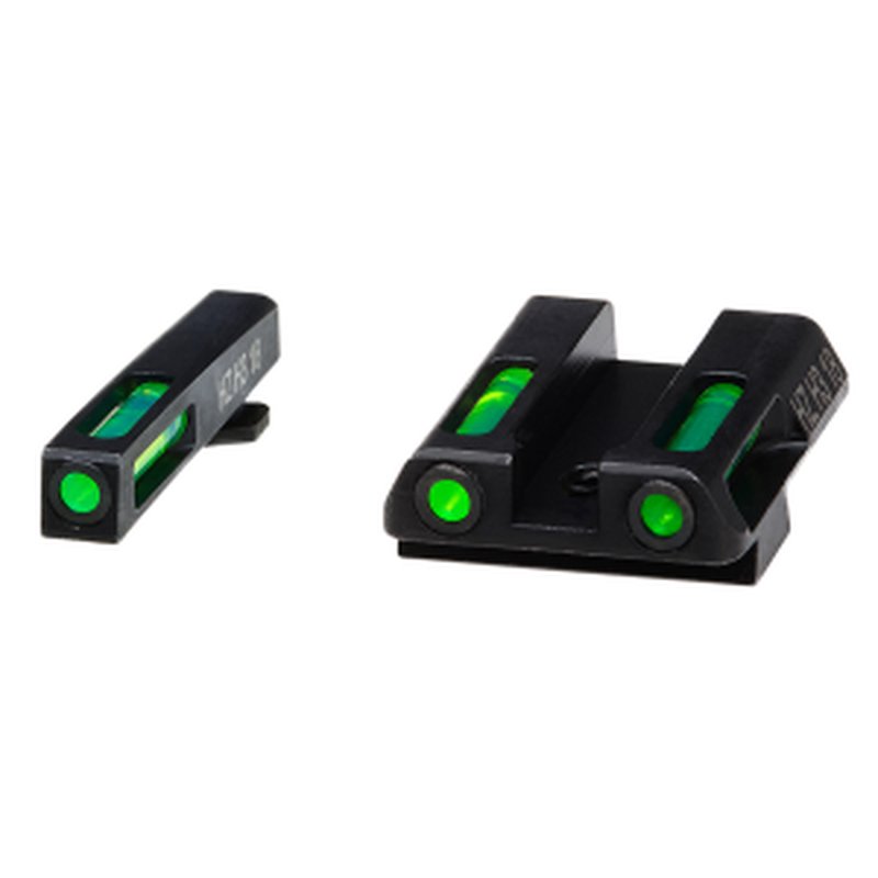 HIVIZ LiteWave H3 Glock Night Sight Set Green Tritium White Front Ring