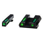 HIVIZ LiteWave H3 Glock Night Sight Set Green Tritium White Front Ring
