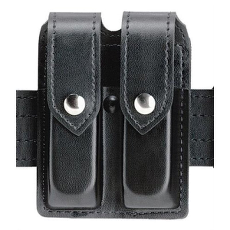 Safariland 77 Double Magazine Pouch Fits Glock 20/21 - Plain Black with Hidden Snap