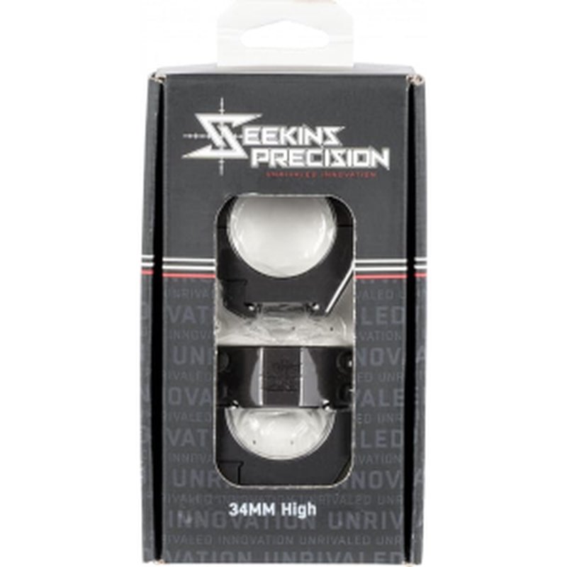 Seekins Precision 34mm Scope Rings High 4-Screw Picatinny 7075-T6 Aluminum (Matte Black)
