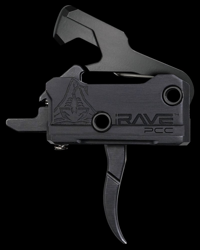 Rise Armament Rave PCC Single-Stage Curved AR Trigger 3.5 lb Black Nitride T017PCCBLK