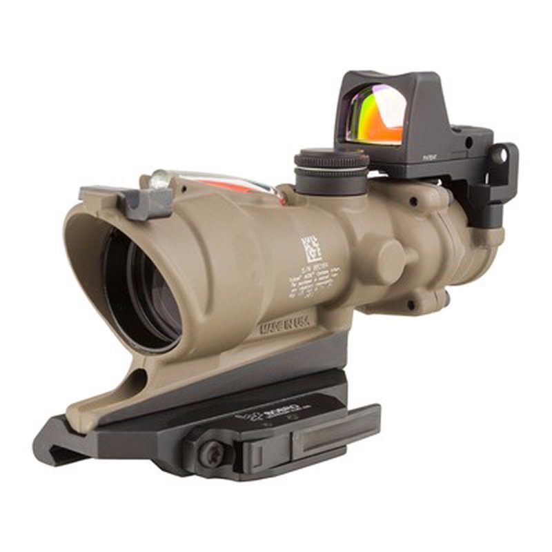 Trijicon 4x32 ACOG ECOS Rifle Scope w/ Backup Iron Sights and Red Dot RMR