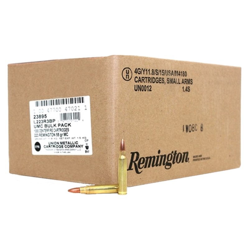 Remington UMC 223 Rem 55gr FMJ Rifle Ammo 1000-Round Box