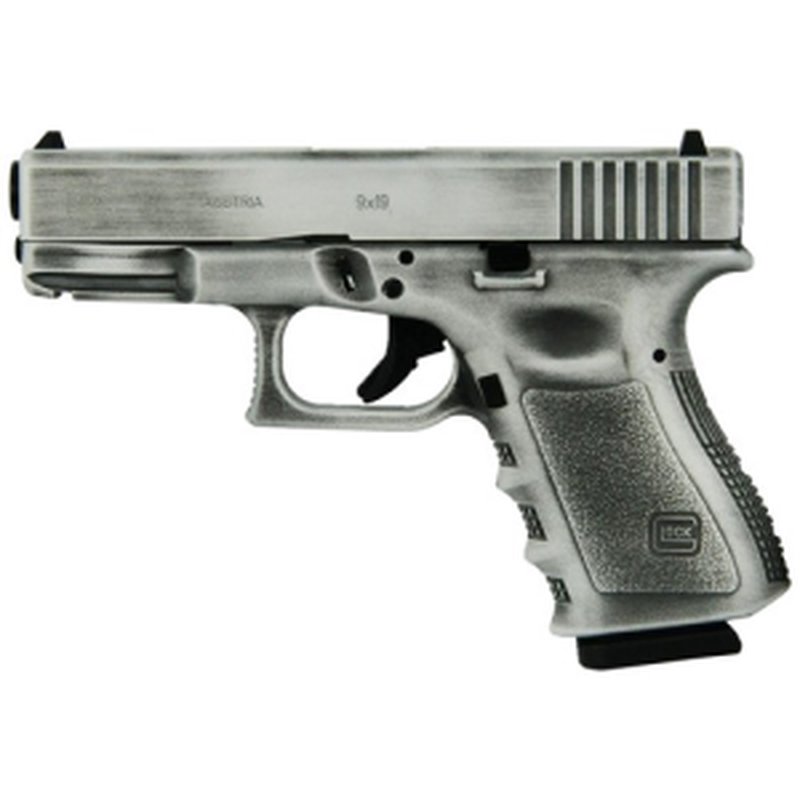 Glock G19 Gen 3 9mm 4" 15rd Distressed White Cerakote