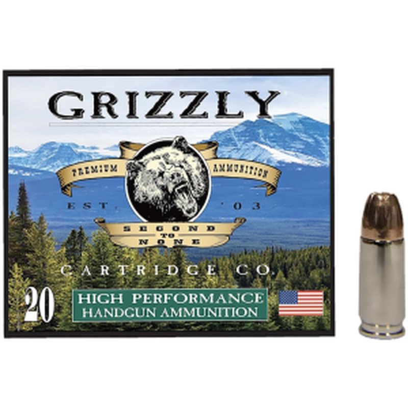 Grizzly 9mm +P 124gr JHP 20-Round Box
