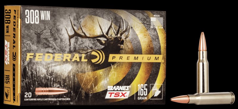 Federal Premium Barnes Triple Shock X TSX .308 Win 165gr Brass Ammo