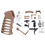 Guntec USA AR-15 Enhanced Lower Parts Kit w/ Upgrades & Skeletonized Aluminum Pistol Grip