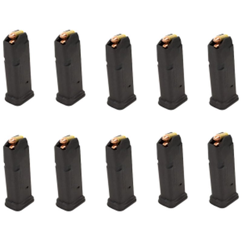 Magpul PMAG GL9 15-Round Glock 9mm Magazine Gen 1-5 Polymer Black 10-Pack