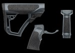 Daniel Defense AR-15 Furniture Kit Tornado Gray Collapsible Stock Pistol Grip Vertical Foregrip