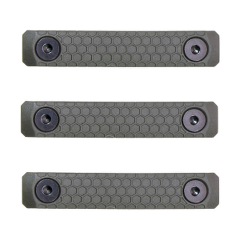 Slate Black Industries M-LOK 2-Slot Rail Cover Polymer Olive Drab Green 3-Pack