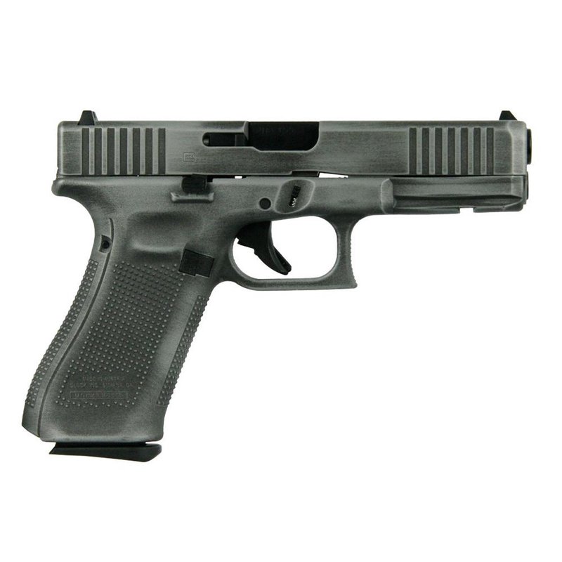 Glock G17 Gen 5 9mm Fixed Front Serrations 17rd Crushed Silver Distressed