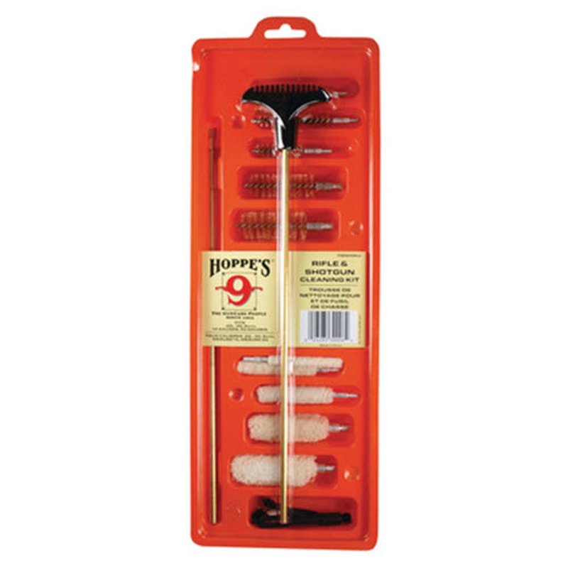 Hoppe's Universal Rod-Based Dry Cleaning Kit with Brushes, Swabs, Jags