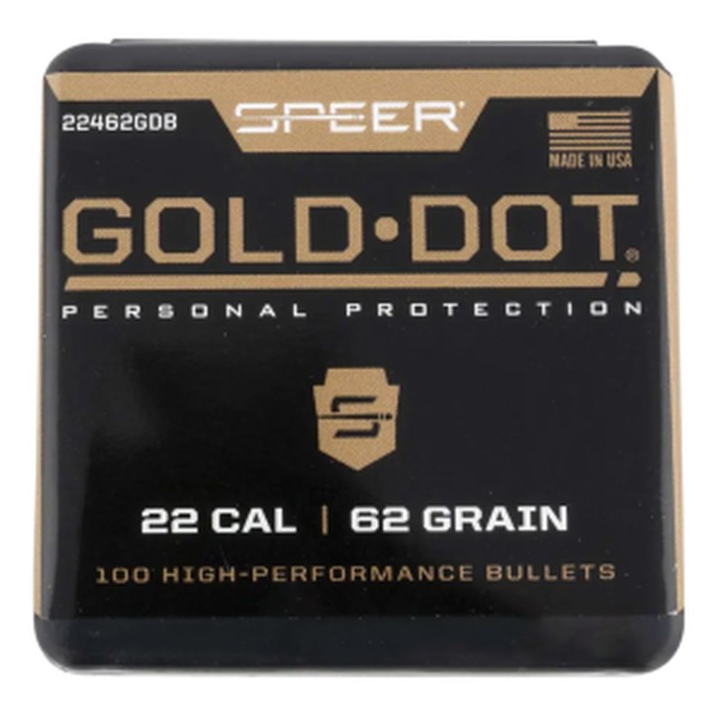Speer Gold Dot Bonded Soft Point Ammunition .264 Caliber 62 Grain