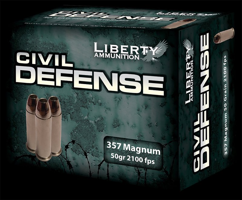 Liberty Ammunition Civil Defense .357 Magnum 50gr Lead-Free Fragmenting Hollow Point 20rd