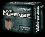 Liberty Ammunition Civil Defense .357 Magnum 50gr Lead-Free Fragmenting Hollow Point 20rd