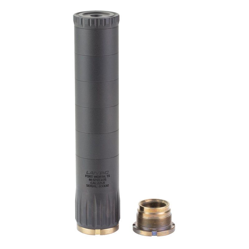 Lantac Usa M-Spec22S Suppressor 22LR Direct Thread 1/2-28 Plan B Adapter Black