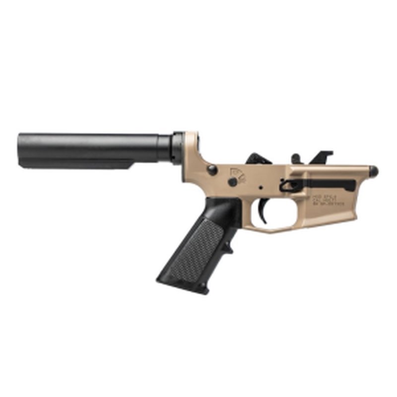 Aero Precision EPC-9 Carbine Complete Lower, No Stock - Cerakote FDE with Black A2 Grip - APAR620551