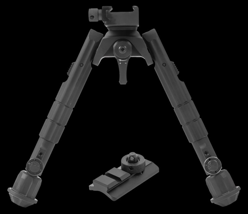 Leapers TLBP01B Bipod 7–9 in Adjustable Black Anodized Aluminum 360° Panning Tilt