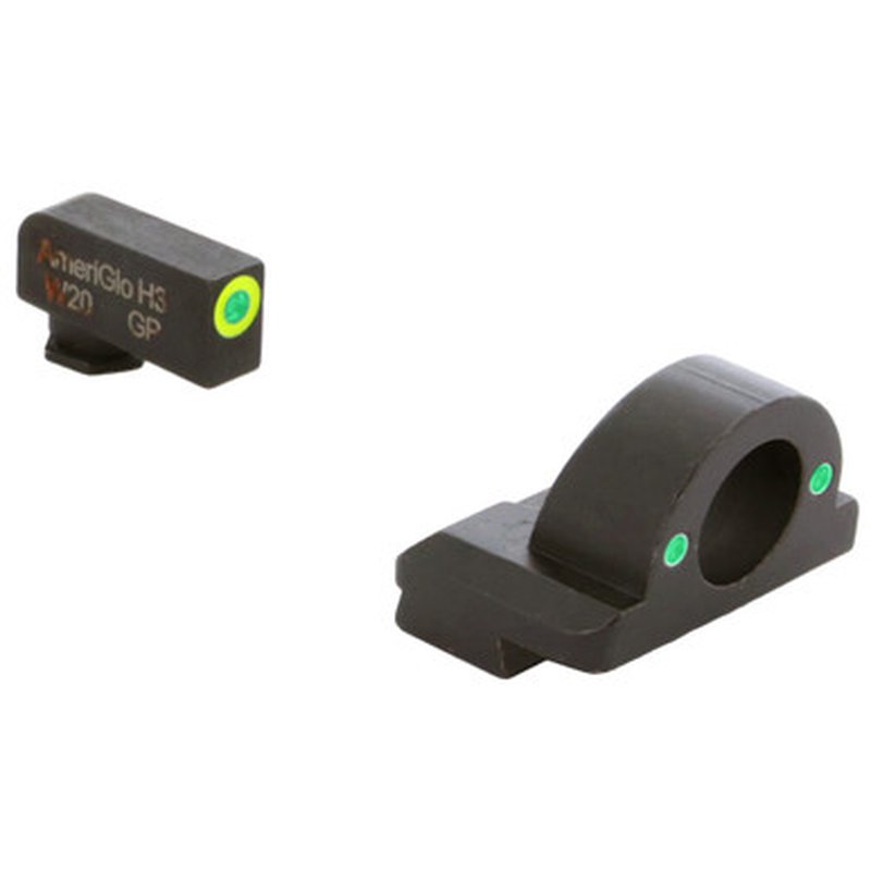 AmeriGlo NS S&W M&P Bowie Classic Green/Green Night Sight Set