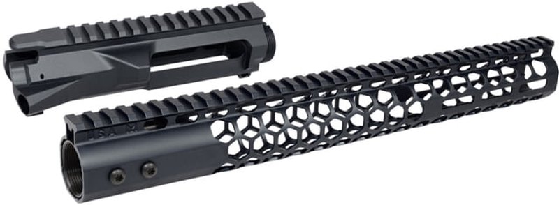 Guntec USA AR-15 Stripped Billet Upper Receiver 15 in Air Lite Series Honeycomb M-LOK Handguard Combo Set