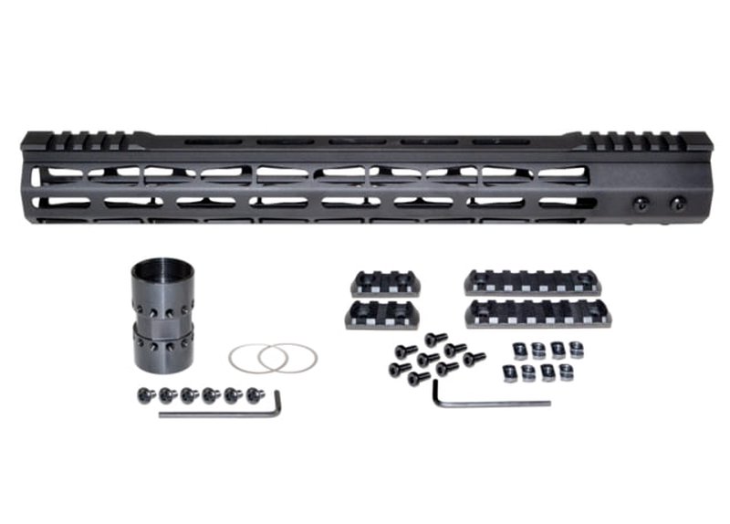 Presma AR-15 Super Light M-LOK Series Free Float Handguards w/ Partial Top Rail 15in Black